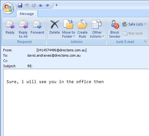 Email 2 SMS Reply