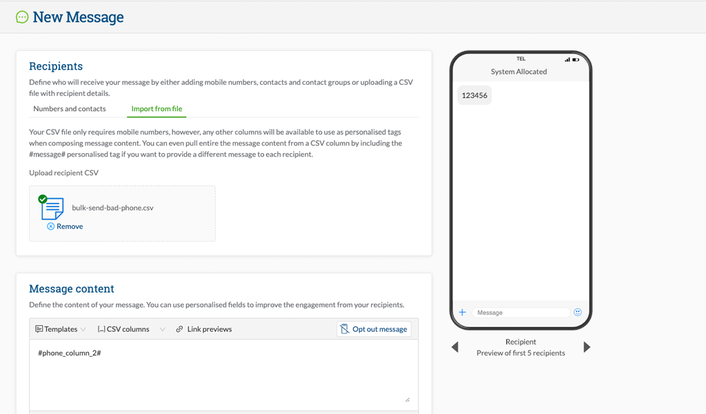 Send Bulk SMS - Fix Number Formatting Issues
