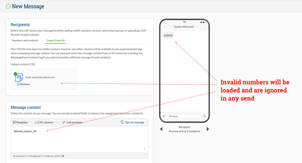 Upload Contacts - Fix Number Formatting Issues