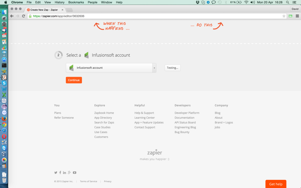 Add Infusionsoft account