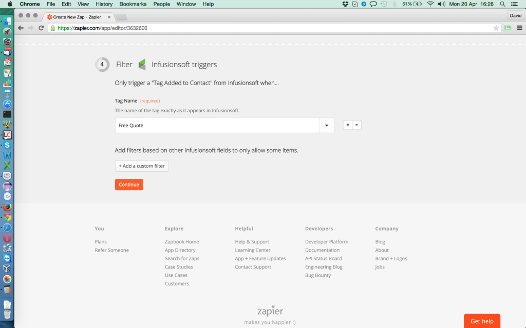 Filter for "Free Quote" contacts